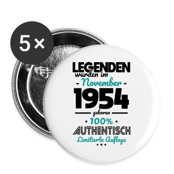 70e anniversaire - Les légendes ont été créées en novembre 1954 - Lot de 5 grands badges (56 mm) - blanc - Devant