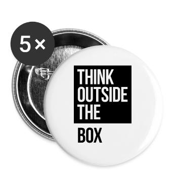 Think Outside The Box - Buttons large 2.2''/56 mm (5-pack) - white - Front