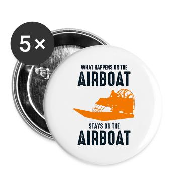 Airboat Fanboat Airboating Planeboat Bateau de marais - Lot de 5 grands badges (56 mm) - blanc - Devant