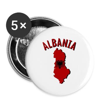 Albania Albania Map Flag - Buttons large 2.2''/56 mm (5-pack) - white - Front
