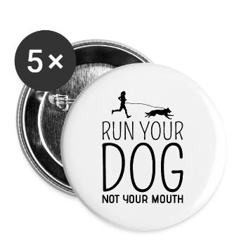Canicross Trail Running Dog Sport Outdoor Hobby - Buttons large 2.2''/56 mm (5-pack) - white - Front
