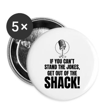 Amateurfunker Humor Witze - Buttons groß 56 mm (5er Pack) - Weiß - Vorne