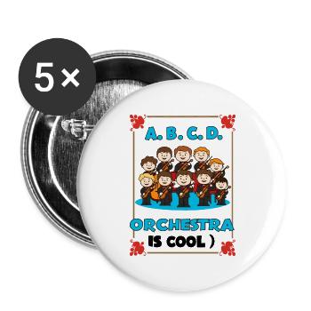 ABC School Orchestra - Buttons large 2.2''/56 mm (5-pack) - white - Front