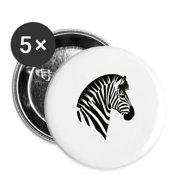Cool Zebra Design - Zebras Outfit for the Fan - Buttons large 2.2''/56 mm (5-pack) - white - Front