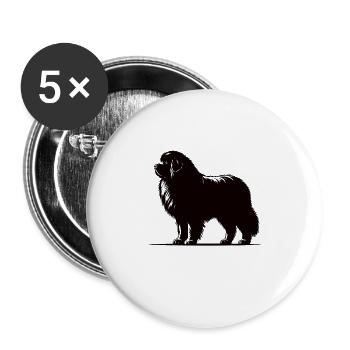 Newfoundland – Perfect for all dog lovers - Buttons large 2.2''/56 mm (5-pack) - white - Front