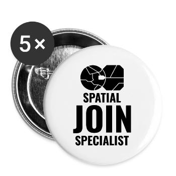 Spatial Join Analyste de données SIG Expert en cartographie - Lot de 5 grands badges (56 mm) - blanc - Devant