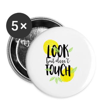 look but don't touch - Buttons groß 56 mm (5er Pack) - Weiß - Vorne