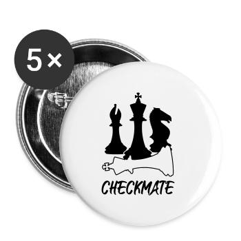 Chess - checkmate - Buttons large 2.2''/56 mm (5-pack) - white - Front
