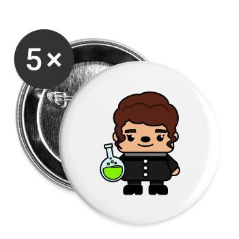 Marie Curie Wissenschaftlerin - Buttons groß 56 mm (5er Pack) - Weiß - Vorne