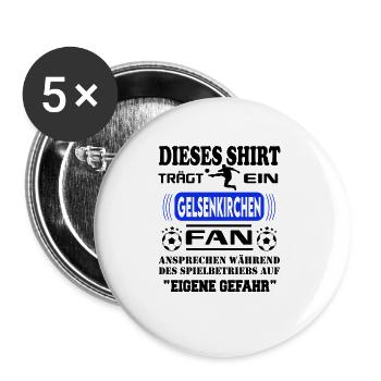 Stadt Fussball Fußball Fan Gelsenkirchen - Buttons groß 56 mm (5er Pack) - Weiß - Vorne
