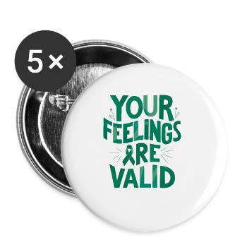 Vos sentiments sont des questions de santé mentale valables - Lot de 5 grands badges (56 mm) - blanc - Devant