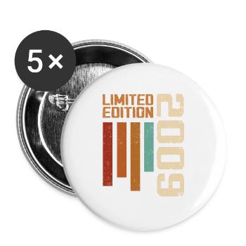 Vintage 2009 Birthday Gift 2009 Retro 2009 - Buttons large 2.2''/56 mm (5-pack) - white - Front