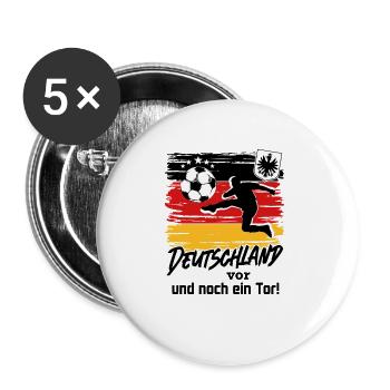 Fußball Deutschland Fussball Fan Noch ein Tor - Buttons groß 56 mm (5er Pack) - Weiß - Vorne