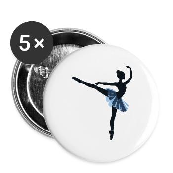 Black and White Ballet Dancer Illustration - Buttons large 2.2''/56 mm (5-pack) - white - Front