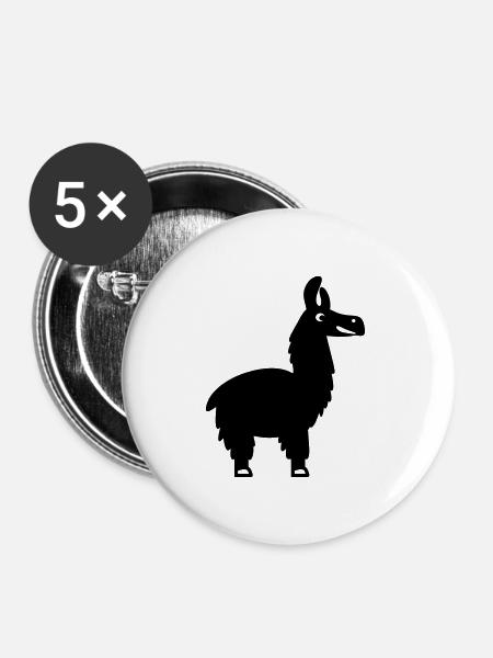 Llama silhouette alpaca animal love gift idea - Buttons large 2.2''/56 mm (5-pack) - white