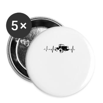 Trecker Traktor Traktoren K700 Herzschlag Geschenk - Buttons groß 56 mm (5er Pack) - Weiß - Vorne