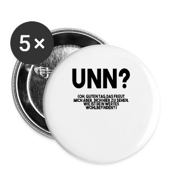 Unn Pfälzer Mundart Pfalz Geschenkidee - Buttons groß 56 mm (5er Pack) - Weiß - Vorne