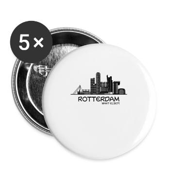 Rotterdam Niederlande Holland Skyline Geschenk - Buttons groß 56 mm (5er Pack) - Weiß - Vorne