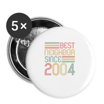 Best neighbor since 2004 Nachbarn Nachbar - Buttons groß 56 mm (5er Pack) - Weiß - Vorne