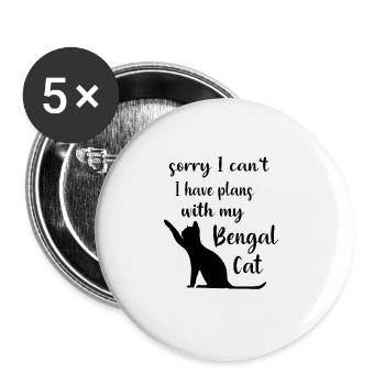 Chat Bengal Chat Chat Chat Pussy Mieze Disant Cadeau - Lot de 5 grands badges (56 mm) - blanc - Devant