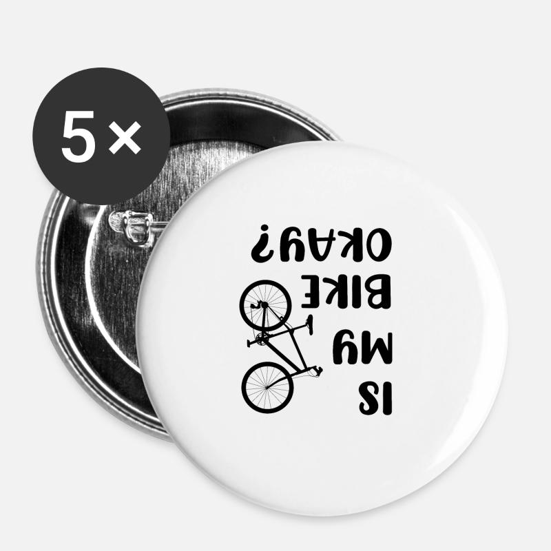 Is my bike OK saying funny - Buttons large 2.2''/56 mm (5-pack) - white