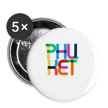 Phuket Thailand Pop Art Letters - Buttons large 2.2''/56 mm (5-pack) - white - Front