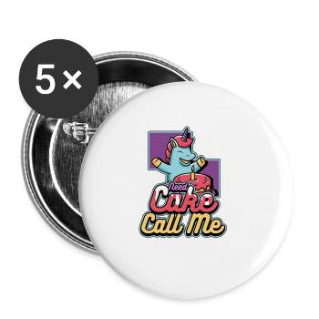 Need Cake Call Me Delicious Cake Bakery - Buttons groß 56 mm (5er Pack) - Weiß - Vorne