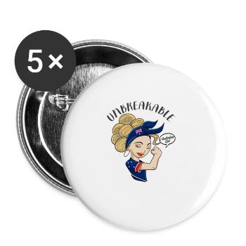 Australian Girl Unbreakable I Heritage Australia - Buttons groß 56 mm (5er Pack) - Weiß - Vorne