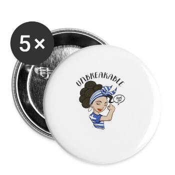 Fille grecque incassable I Héritage grec I Grèce - Lot de 5 grands badges (56 mm) - blanc - Devant