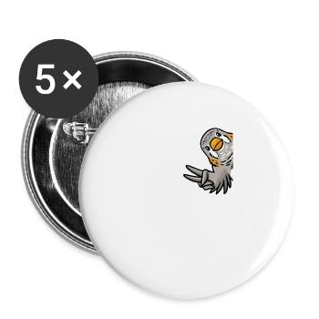 Zebra finch bird From side - Buttons large 2.2''/56 mm (5-pack) - white - Front