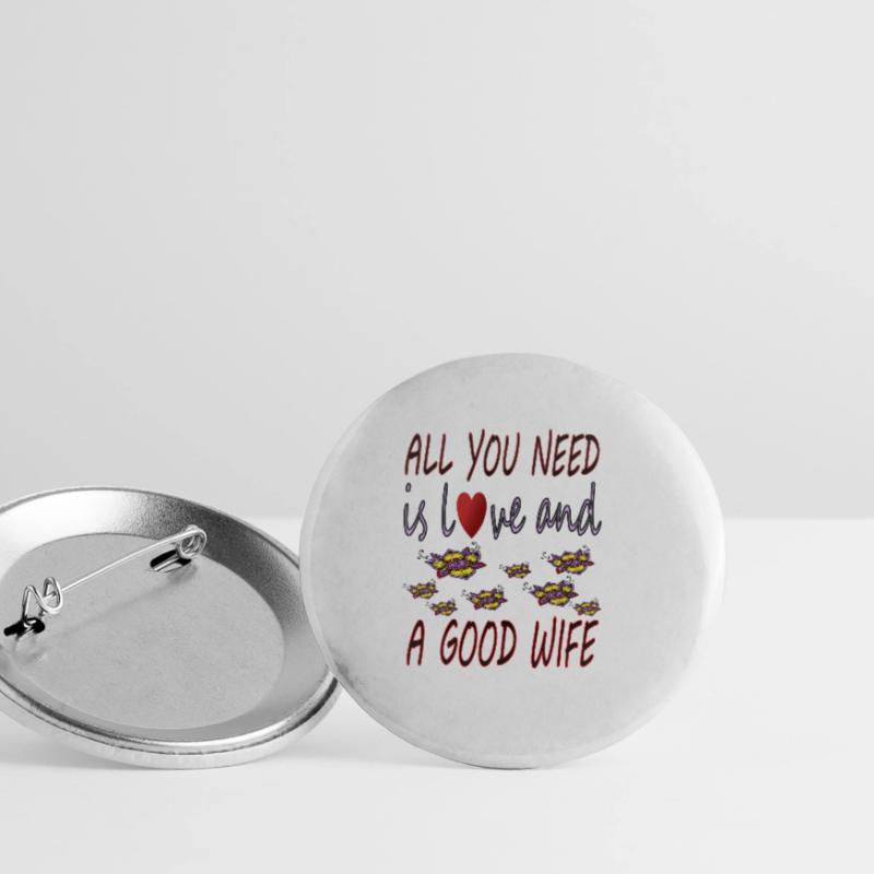 Cooler Spruch coole Sprüche Ehefrau Ehemann gift Buttons groß 56 mm (5er Pack)