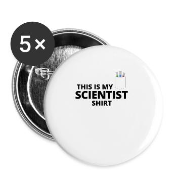 Ma chemise de scientifique - Lot de 5 grands badges (56 mm) - blanc - Devant