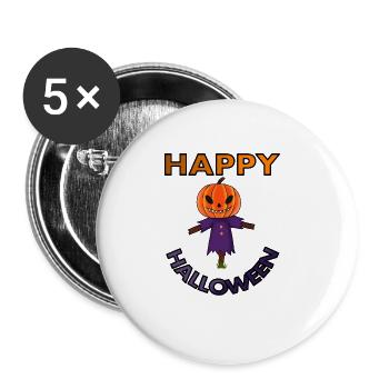 Joyeux Halloween Célébrez Grimmig Pumpkin Idée cadeau - Lot de 5 grands badges (56 mm) - blanc - Devant