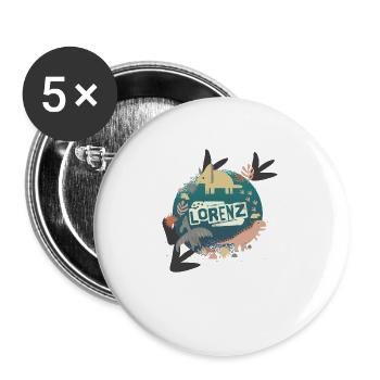 FELIX - Beautiful boy name with cute dinosaurs - Buttons large 2.2''/56 mm (5-pack) - white - Front