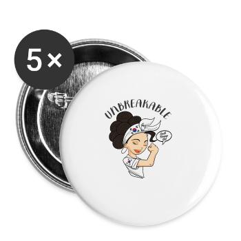 Fille sud-coréenne Incassable I Héritage Sud - Lot de 5 grands badges (56 mm) - blanc - Devant