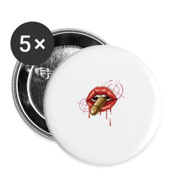 Lustiger Sportschützen Schützen Spruch - Buttons groß 56 mm (5er Pack) - Weiß - Vorne