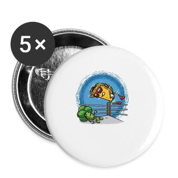 Taco Wrestling Mexican Wrestler Cinco De Mayo - Buttons large 2.2''/56 mm (5-pack) - white - Front