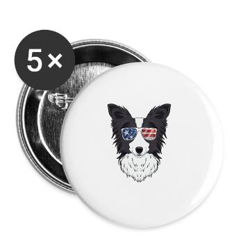 Border Collie USA Sunglasses I American Flag - Buttons large 2.2''/56 mm (5-pack) - white - Front