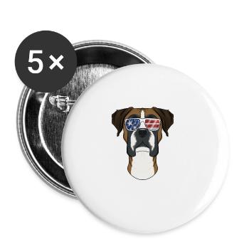 Boxer USA Sunglasses I American Flag Boxer - Buttons groß 56 mm (5er Pack) - Weiß - Vorne