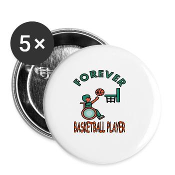 Basketballspielen Basketballspieler Slamdunk gift - Buttons groß 56 mm (5er Pack) - Weiß - Vorne