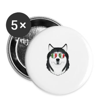 Lunettes de soleil Husky Italy I drapeau italien - Lot de 5 grands badges (56 mm) - blanc - Devant