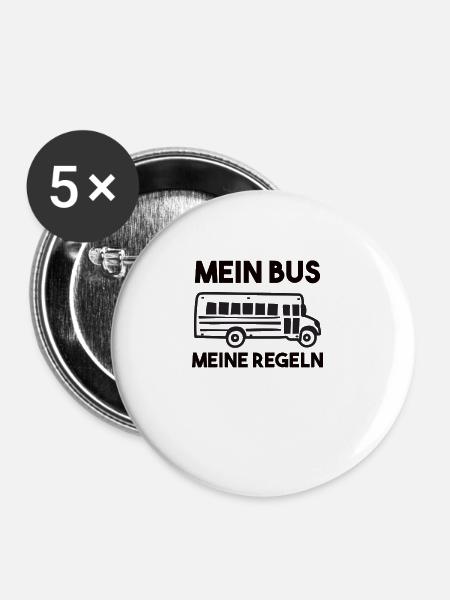 Busfahrer Spruch - Buttons groß 56 mm (5er Pack) - Weiß