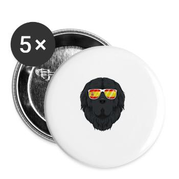 Newfoundland I Spain Sunglasses I Spanish Flag - Buttons groß 56 mm (5er Pack) - Weiß - Vorne