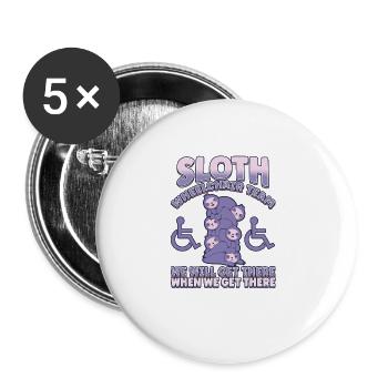 Conception de fauteuil roulant pour handicapés pour une amputation - Lot de 5 grands badges (56 mm) - blanc - Devant
