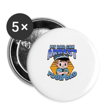 Law Enforcment Design for a Police Officer at - Buttons large 2.2''/56 mm (5-pack) - white - Front