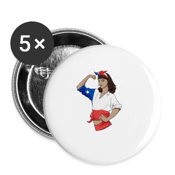 Chile Girl Unbreakable I Chile Heritage I Chile - Buttons groß 56 mm (5er Pack) - Weiß - Vorne