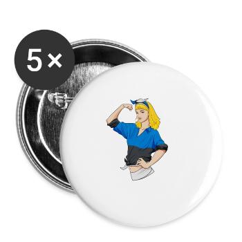 Estonian Girl Unbreakable I Estonian Heritage I - Buttons groß 56 mm (5er Pack) - Weiß - Vorne