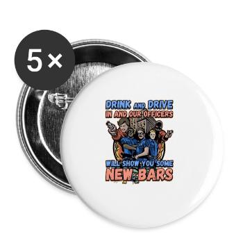 Law Enforcement Design for a Police Officer - Buttons groß 56 mm (5er Pack) - Weiß - Vorne
