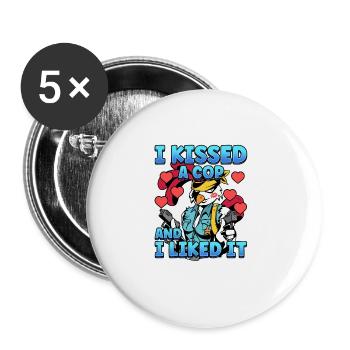 Law Enforcement Design for a Police Officer - Buttons groß 56 mm (5er Pack) - Weiß - Vorne