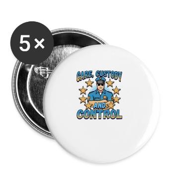 Conception de l’application de la loi pour un agent de police - Lot de 5 grands badges (56 mm) - blanc - Devant